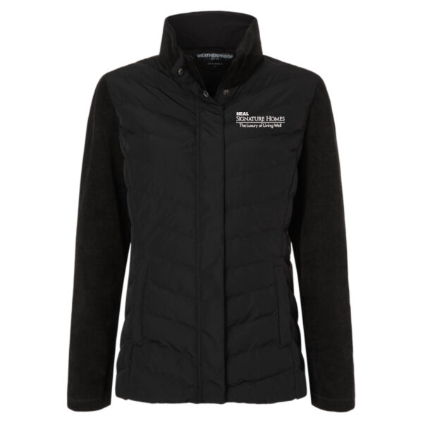   - Women's Mixed Media Chevron Jacket Thumbnail
